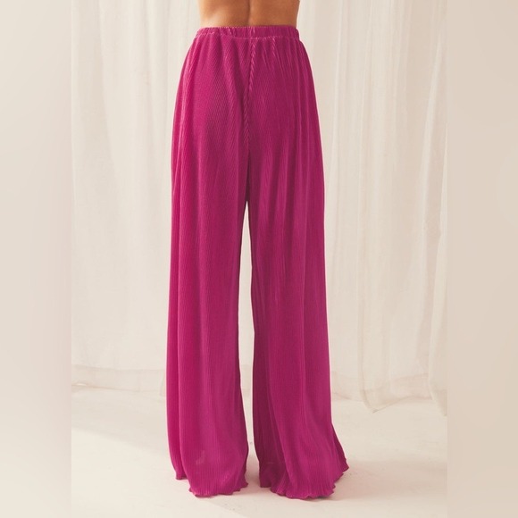 Peppermayo 90s Muse Plisse Pants & Plisse Shirt SET Magenta size 2 - Picture 8 of 10